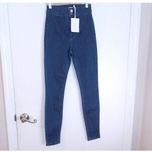 Cello‎ High Waisted Skinny Jeans Dark Wash Denim Slim Fit Style (24"x28") #6213